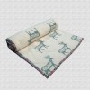 Deer Print Hand Block Printed Hand Quilted Cotton Baby Quilt 