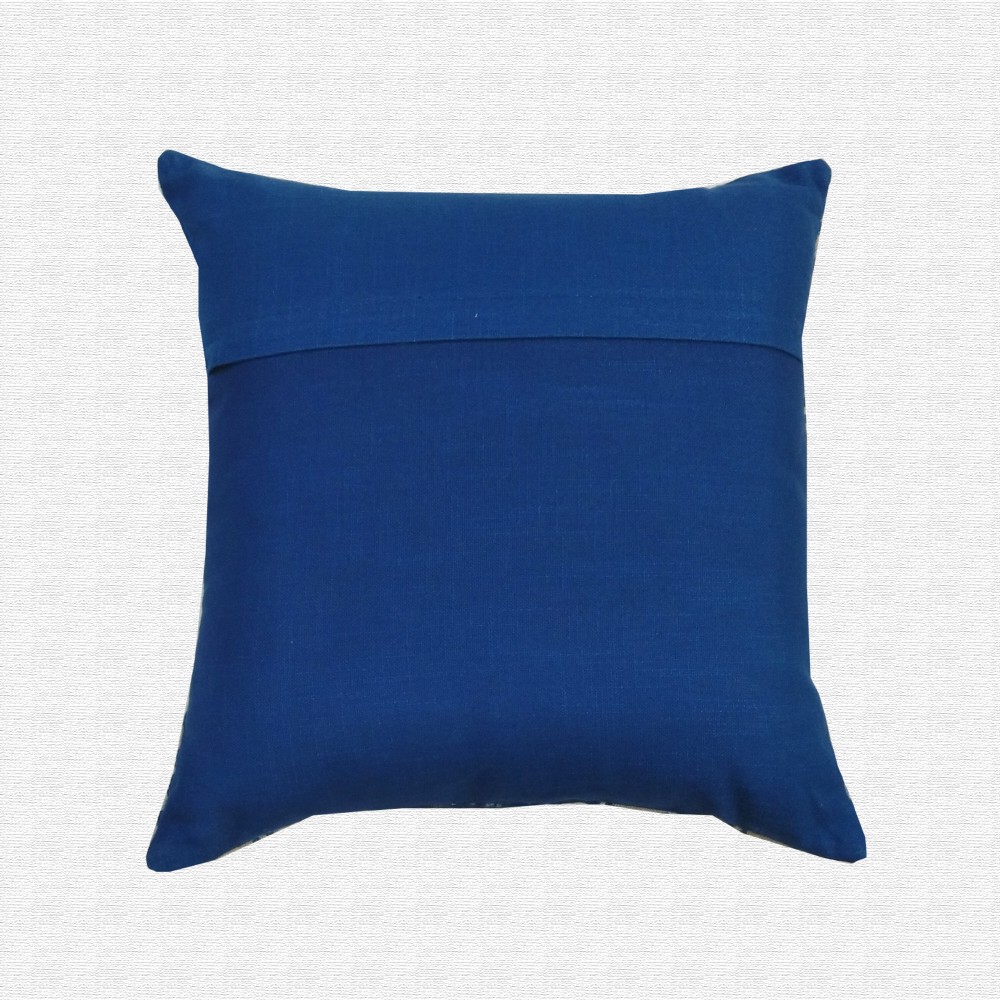 Blue Block Print Dhurrie material Throw Pillow Cushion Cover 18x18 set of 5 