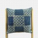 Blue Block Print Dhurrie material Throw Pillow Cushion Cover 18x18 set of 5 