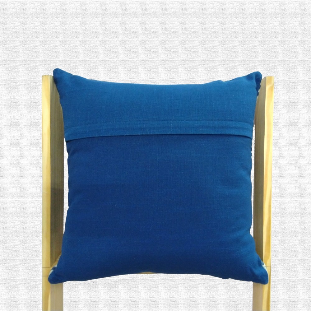 Blue Block Print Dhurrie material Throw Pillow Cushion Cover 18x18 set of 5 