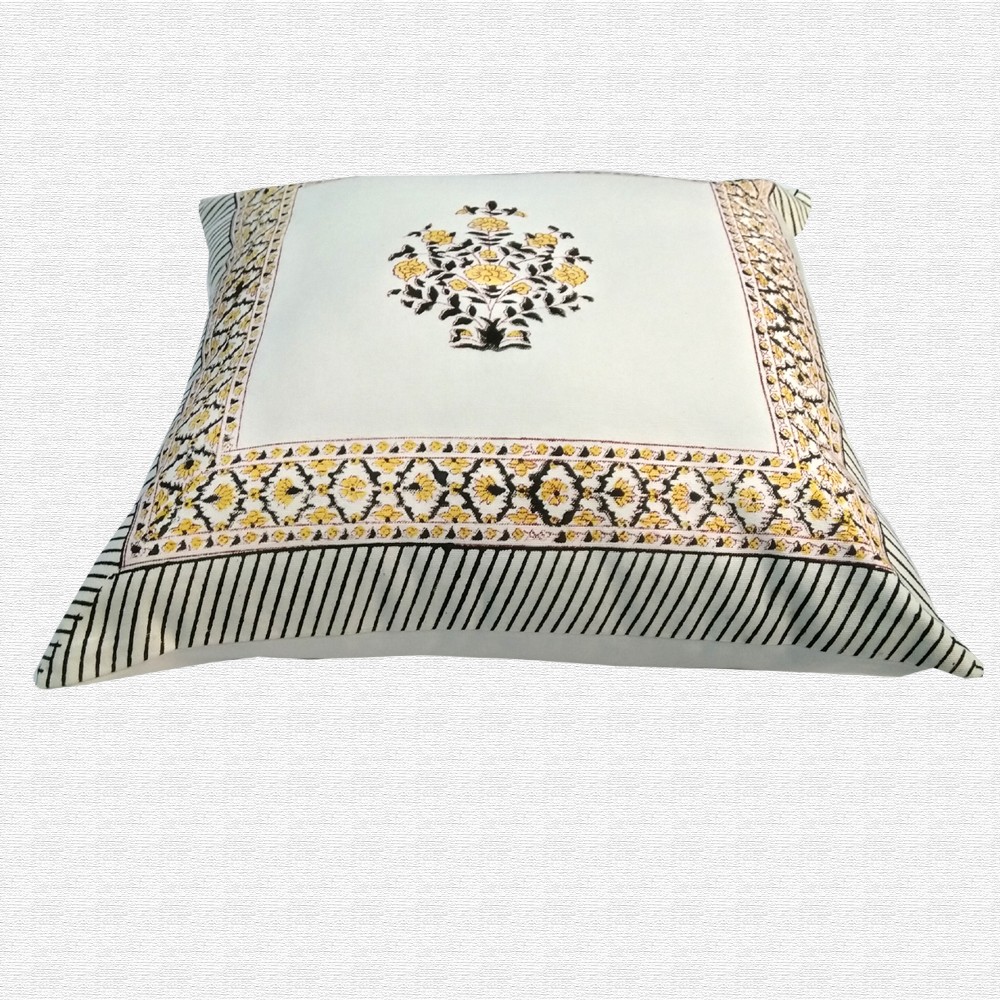 Hand Block Print Throw Pillow Cushion Cover Set of 5