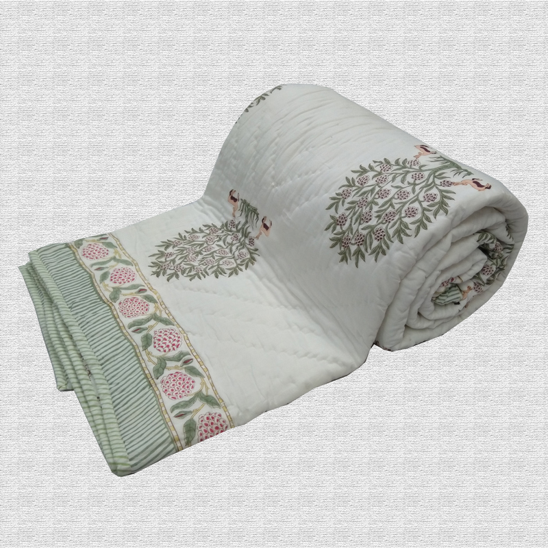 Hand Block Print Double Bed Quilt Hand Block Print Double Bed Quilt