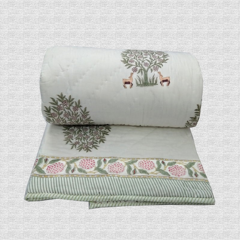 Hand Block Print Double Bed Quilt Hand Block Print Double Bed Quilt
