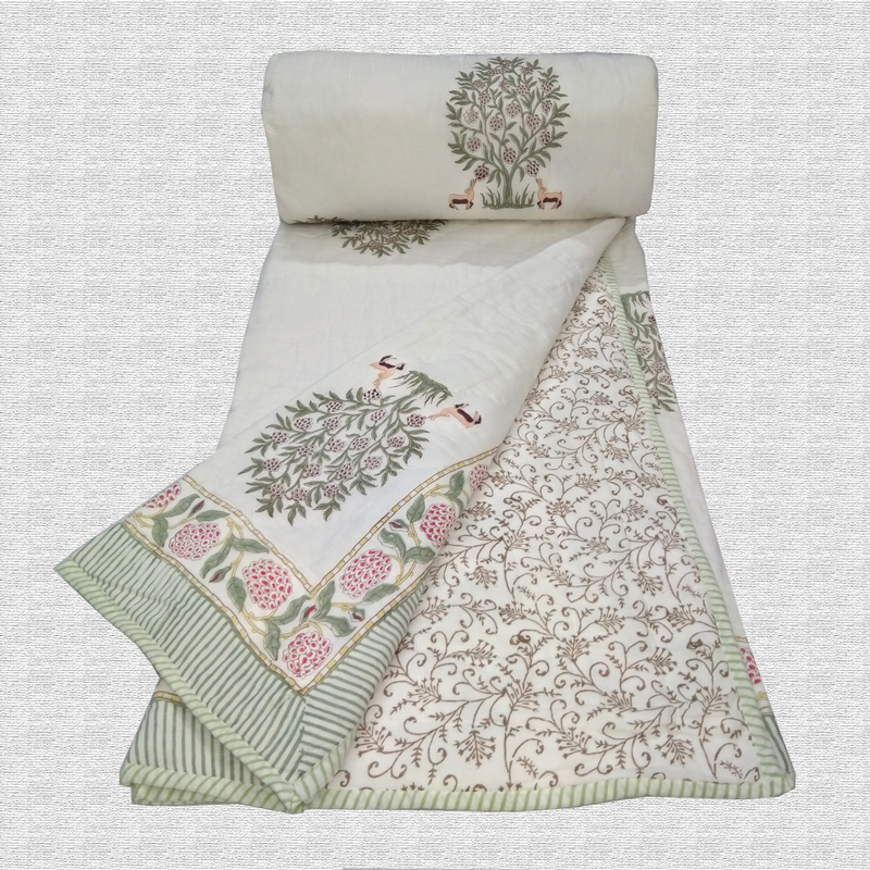 Hand Block Print Double Bed Quilt Hand Block Print Double Bed Quilt