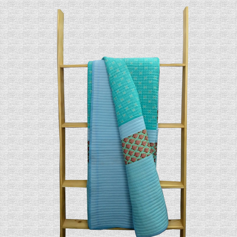 Designer Block Print Quilted Bed Covers 