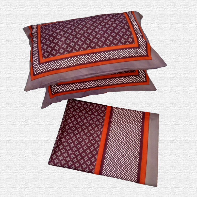 Jaipuri Geometric Print Cotton Double Bed sheet With Pillow