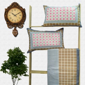 Jaipuri Geometric Print Cotton Double Bed sheet With Pillow