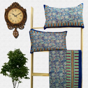 Jaipuri Floral Print Cotton Double Bed sheet With Pillow