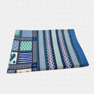 Jaipuri Geometric Print Cotton Double Bed sheet With Pillow