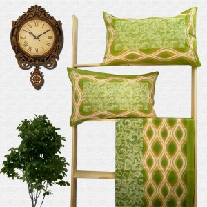 Jaipuri Geometric Print Cotton Double Bed sheet With Pillow