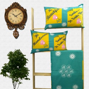 Jaipuri Floral Print Cotton Double Bed sheet With Pillow