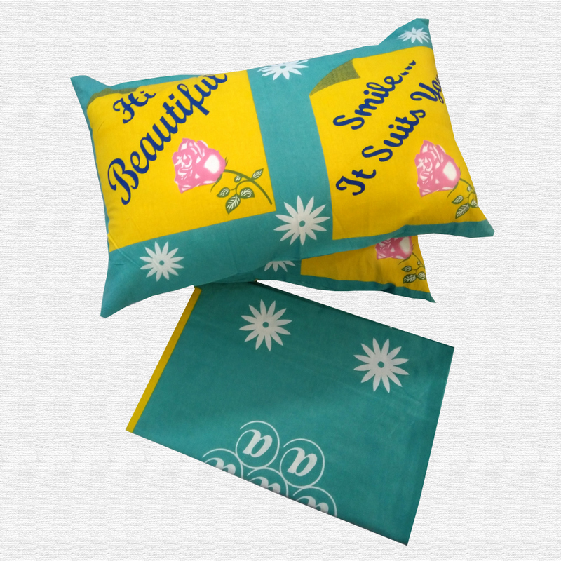 Jaipuri Floral Print Cotton Double Bed sheet With Pillow