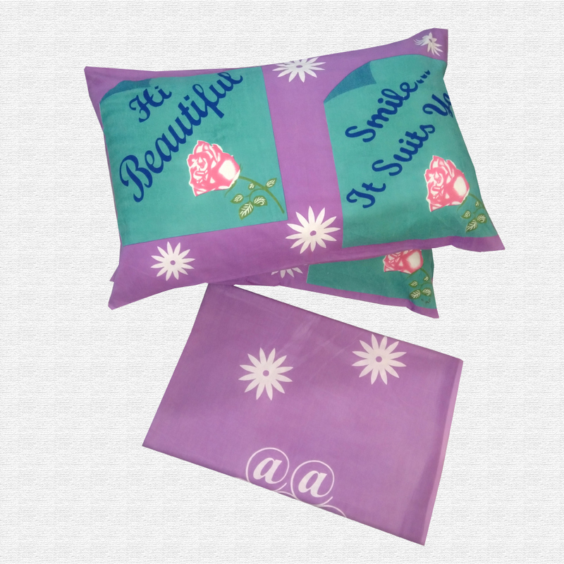 Jaipuri Floral Print Cotton Double Bed sheet With Pillow