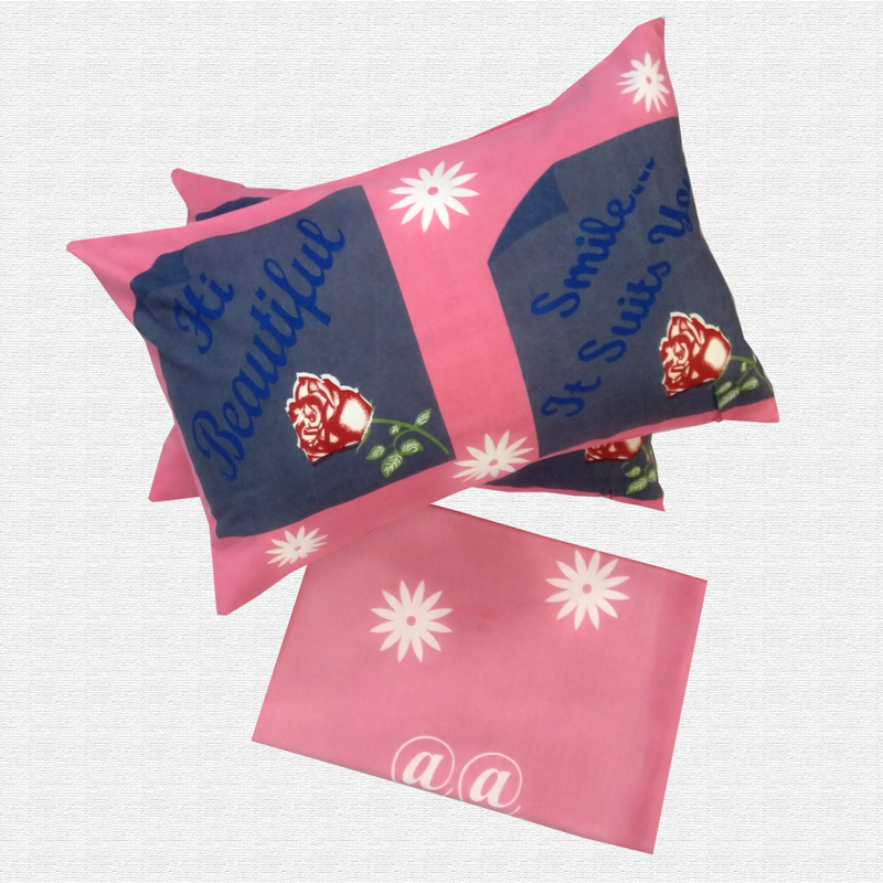 Jaipuri Floral Print Cotton Double Bed sheet With Pillow