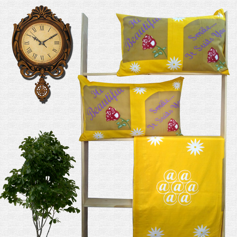 Jaipuri Floral Print Cotton Double Bed sheet With Pillow