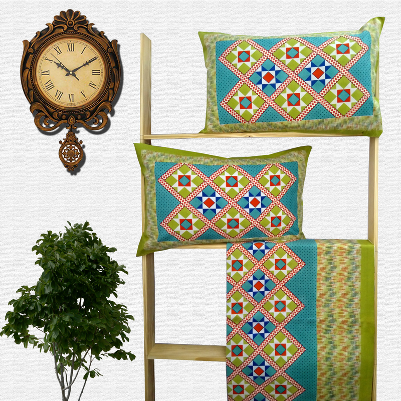 Jaipuri Floral Print Cotton Double Bed sheet With Pillow