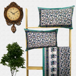 Jaipuri Floral Print Cotton Double Bed sheet With Pillow