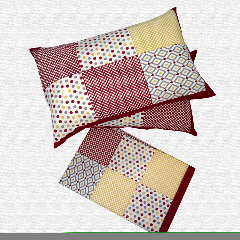 Jaipuri Geometric Print Cotton Double Bed sheet With Pillow