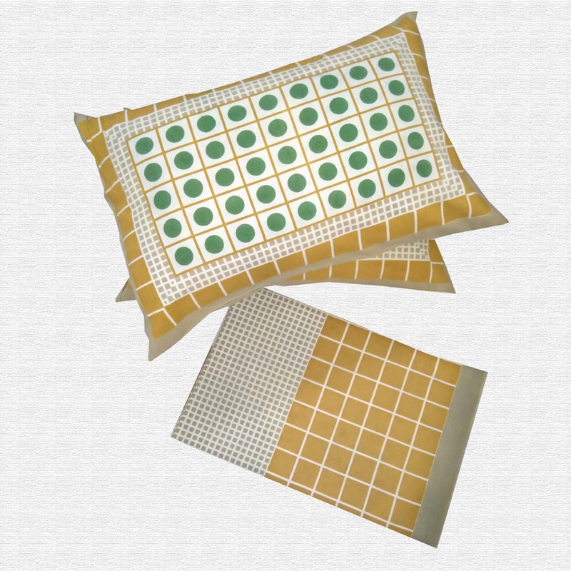 Jaipuri Geometric Print Cotton Double Bed sheet With Pillow