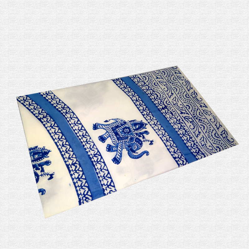 Block Print Floral Double bed Sheet with Pillow