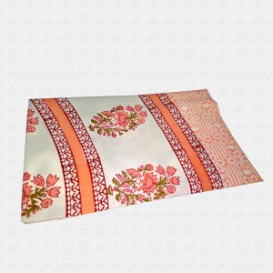 Block Print Floral Double bed Sheet with Pillow