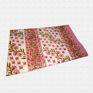 Block Print Floral Double bed Sheet with Pillow