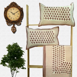 Block Print Floral Double bed Sheet with Pillow