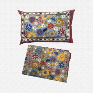Jaipuri Floral  Print Cotton Single Bed sheet With Pillow