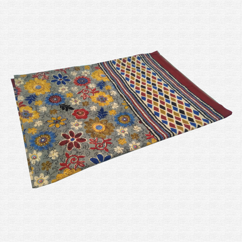 Jaipuri Floral Print Cotton Single Bed sheet With Pillow Jaipuri Floral Print Cotton Single Bed sheet With Pillow