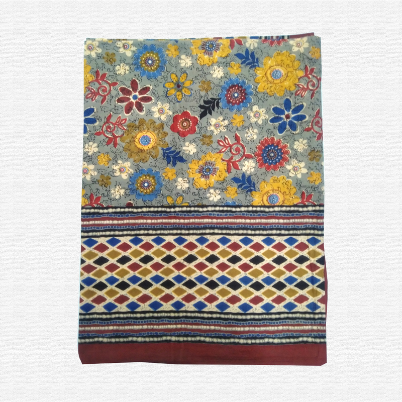 Jaipuri Floral Print Cotton Single Bed sheet With Pillow Jaipuri Floral Print Cotton Single Bed sheet With Pillow