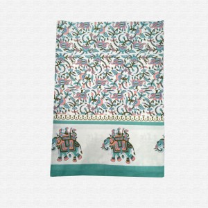 Jaipuri Floral  Print Cotton Single Bed sheet With Pillow