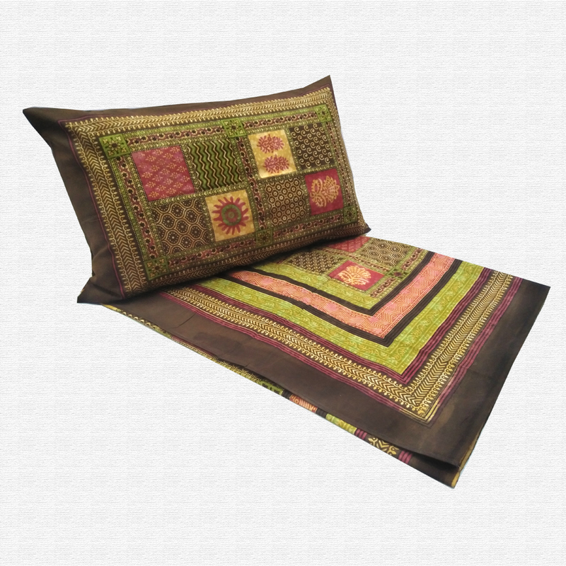 Jaipuri Floral Print Cotton Single Bed sheet With Pillow Jaipuri Floral Print Cotton Single Bed sheet With Pillow