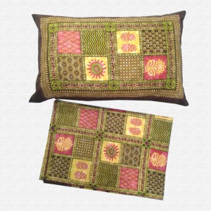 Jaipuri Floral  Print Cotton Single Bed sheet With Pillow