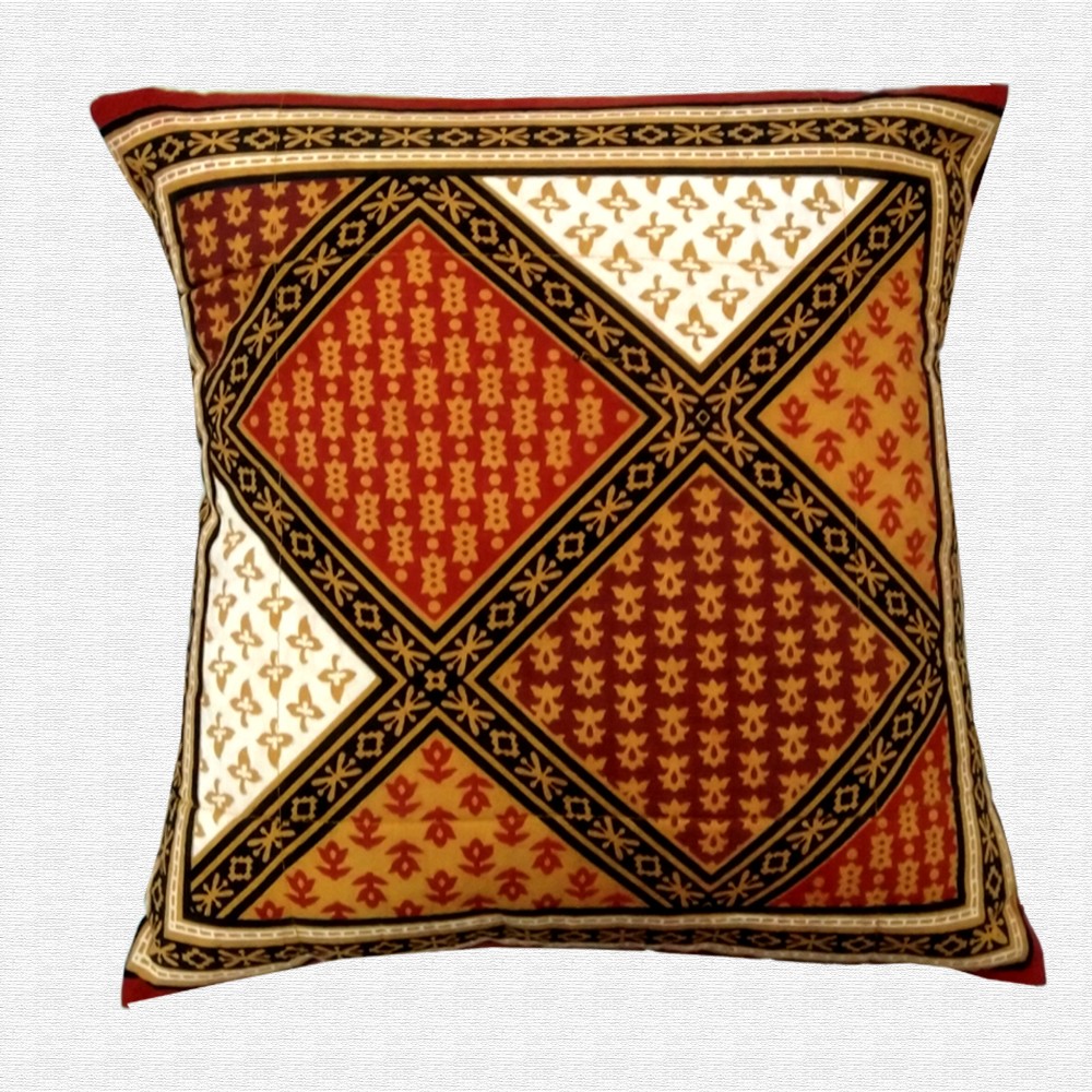 Printed Jaipuri Traditional Motif Throw Pillow Cushion Cover 16x16 Set of 5