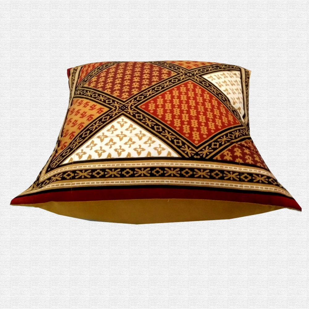 Printed Jaipuri Traditional Motif Throw Pillow Cushion Cover 16x16 Set of 5