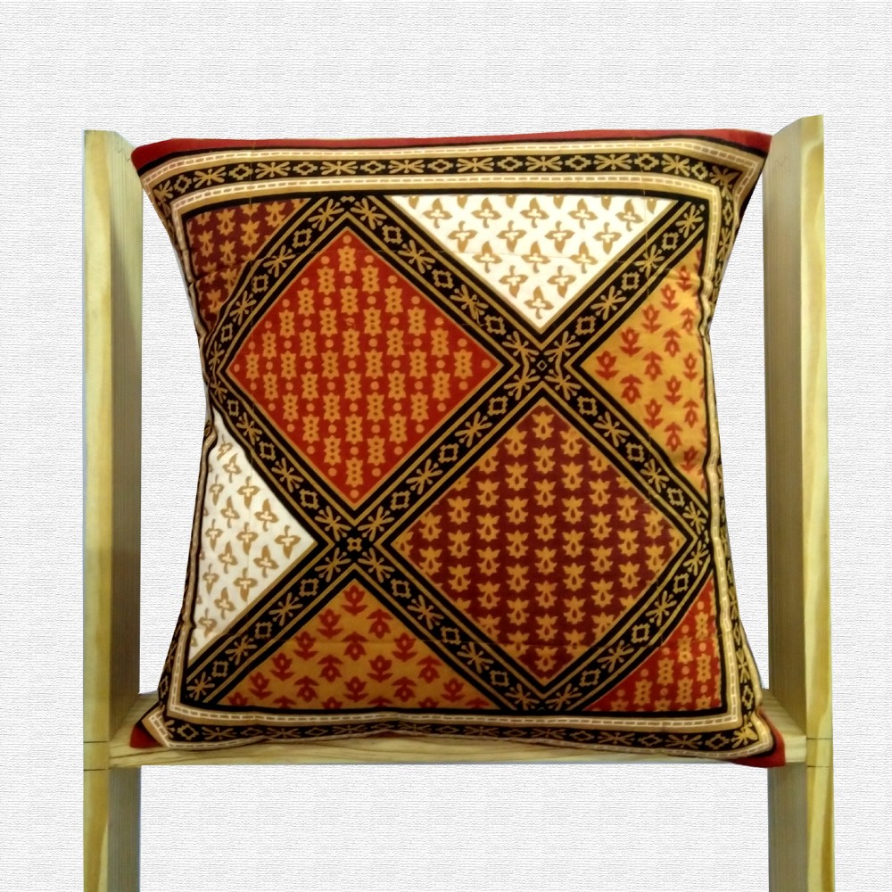 Printed Jaipuri Traditional Motif Throw Pillow Cushion Cover 16x16 Set of 5