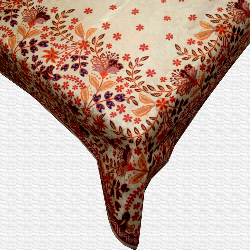 Velvet Floral Printed Centre Table Cover 