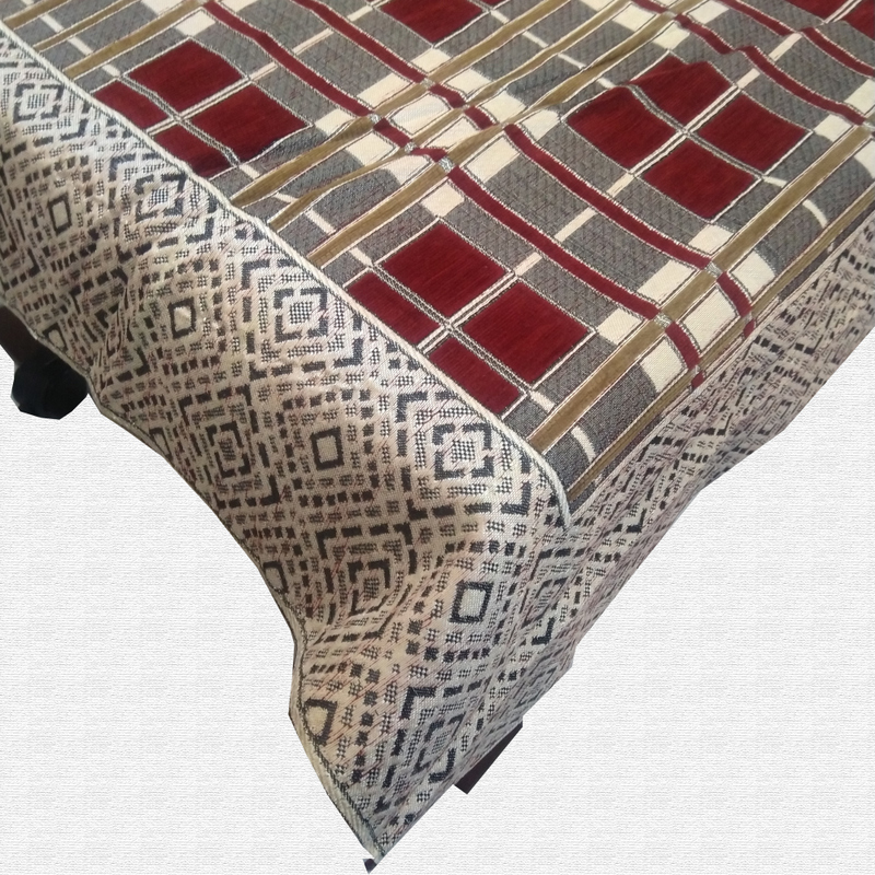 Chenille Geometric Pattren Centre Table Cover 