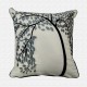 Tree Pattern Floral Embroidery Work Throw Pillow Cushion Cover Set of 5