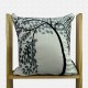 Tree Pattern Floral Embroidery Work Throw Pillow Cushion Cover Set of 5