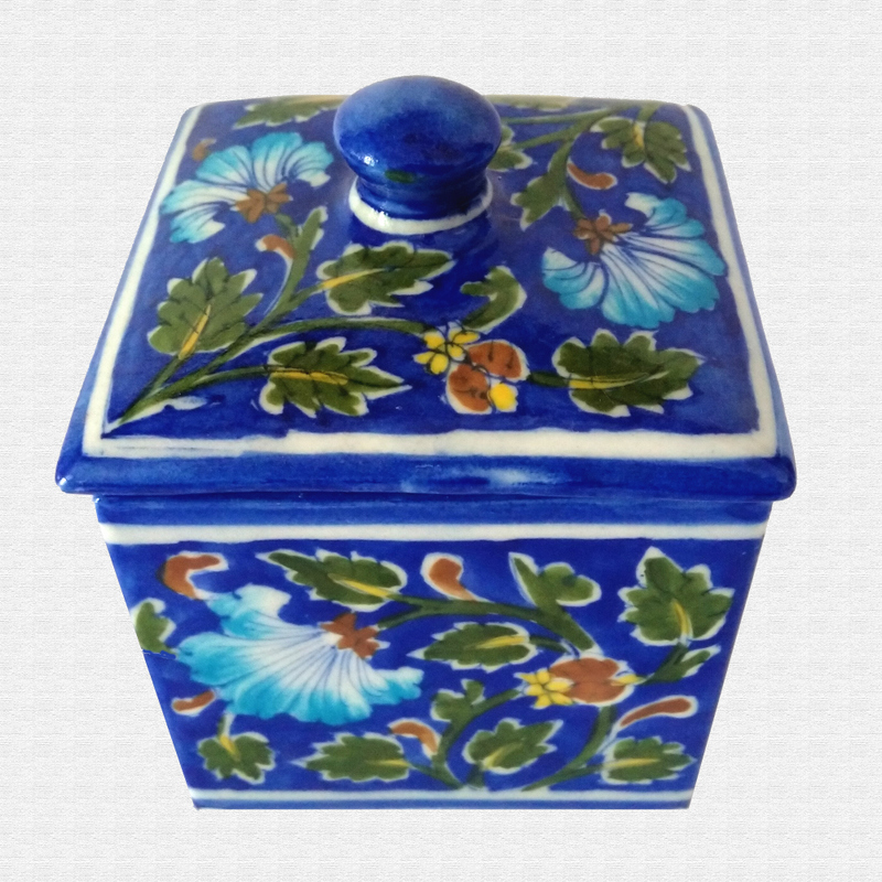 Original Blue Pottery square box