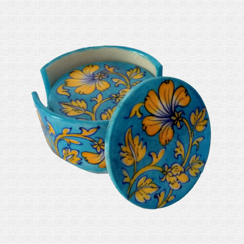 Original Blue Pottery coaster set