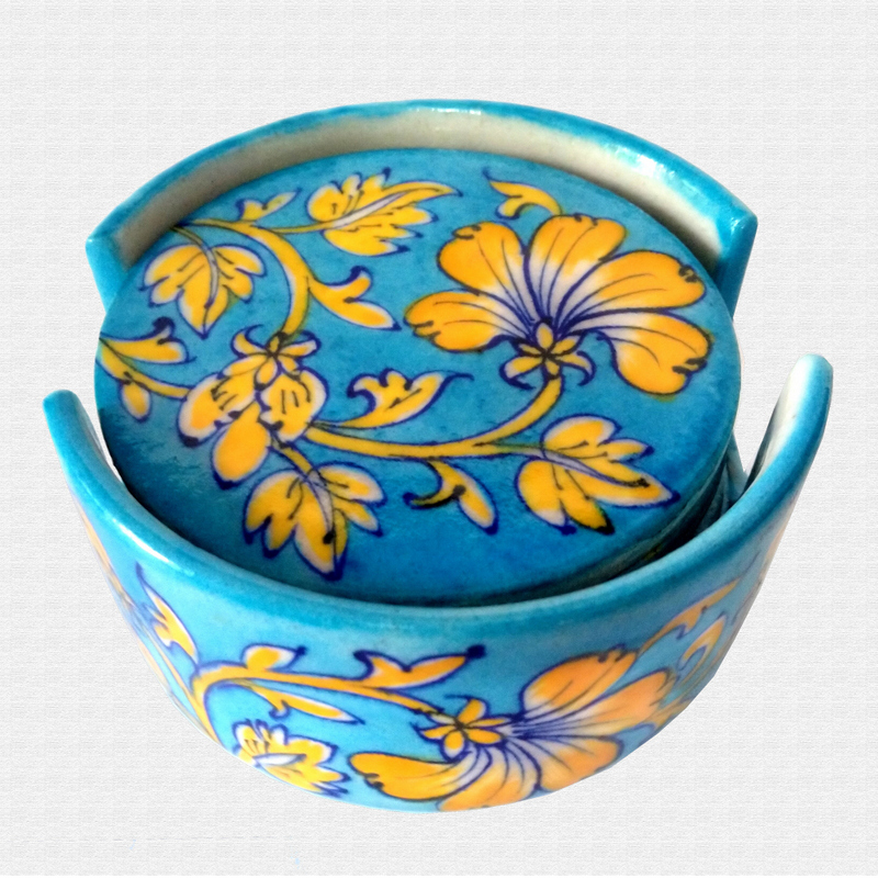 Original Blue Pottery coaster set