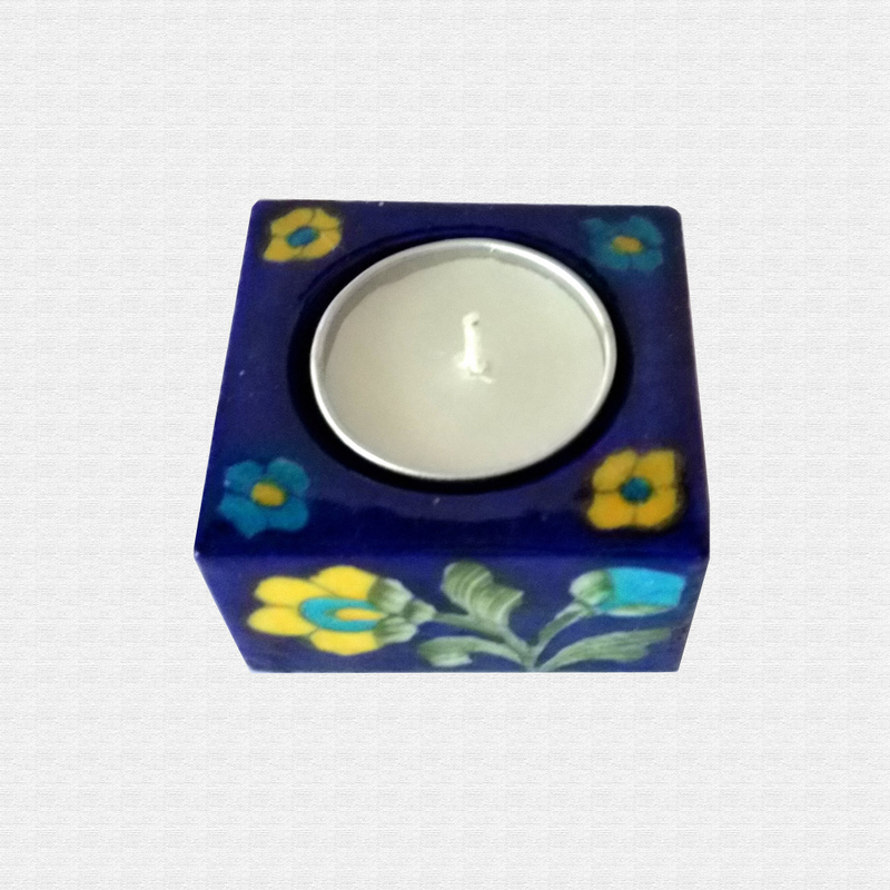 Original Blue Pottery candle square