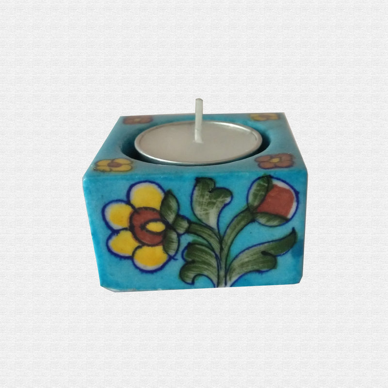 Original Blue Pottery candle square Original Blue Pottery candle square