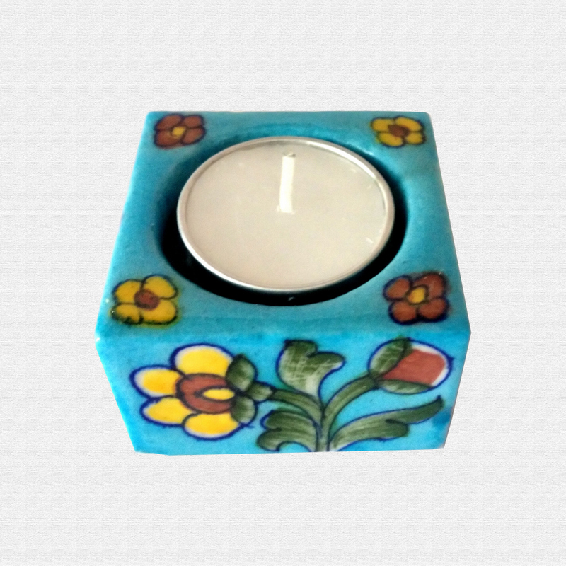 Original Blue Pottery candle square Original Blue Pottery candle square