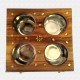 Multiutility Brass Inlay Wooden Dry fruit box with 4 steel containers  