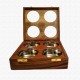 Multiutility Brass Inlay Wooden Dry fruit box with 4 steel containers  