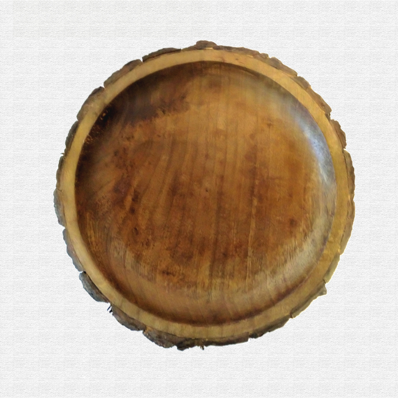 Sheesham Wood Natural Cut Looks Plate 
